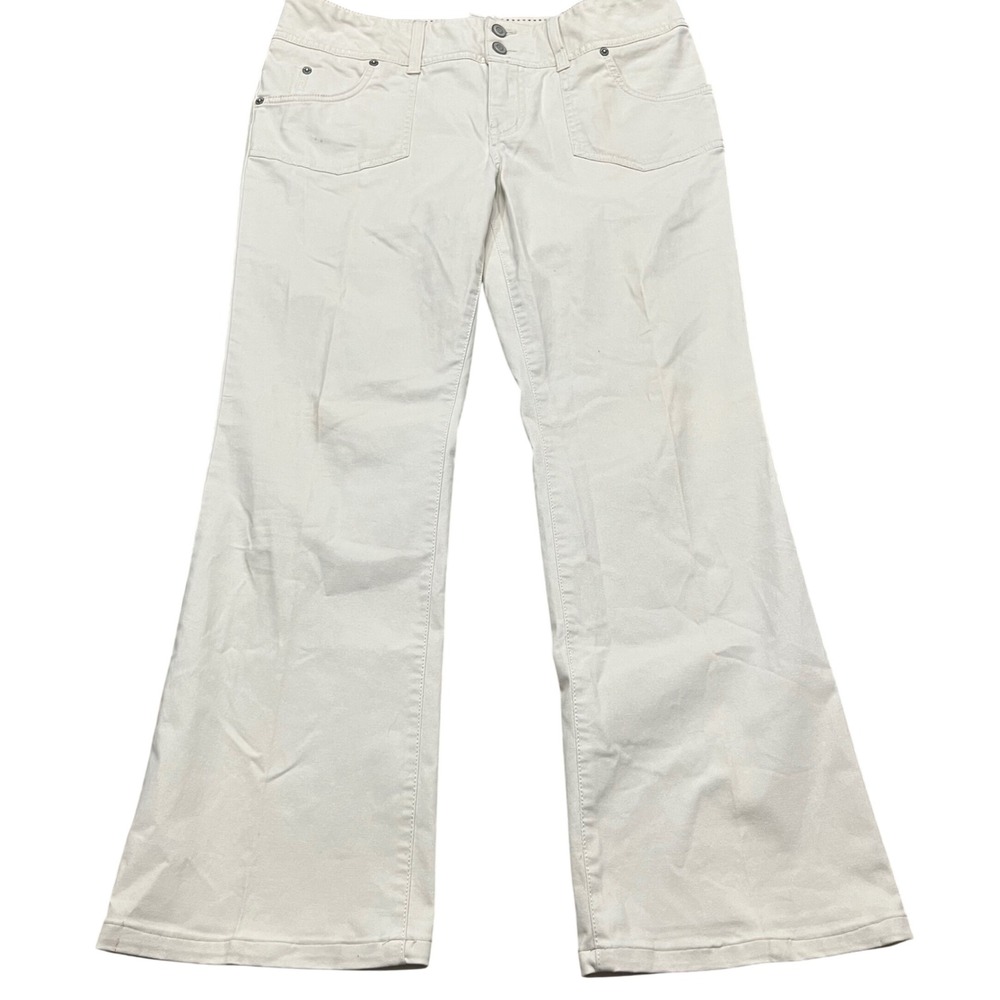 Sonoma Life + Style Womens Khaki Pants Size 10 Cream‎ Stretch Twill Flap Pocket